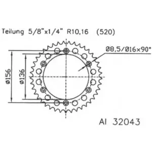 ESJOT Kettenrad 51-32043-52 Alu 51-32043-52 Motorrad