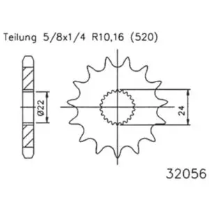 ESJOT Antriebsritzel Stahl 15 Zähne 520T 50-32056-15 Motorrad
