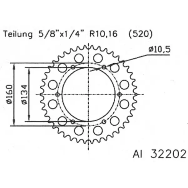 ESJOT Kettenrad passend zu Honda 51-32202-42 Alu 51-32202-42 Motorrad