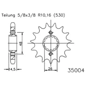 ESJOT Antriebsritzel Stahl 17 Zähne 530T 50-35004-17 Motorrad