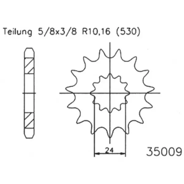 ESJOT Antriebsritzel Stahl 18 Zähne 530T 50-35009-18 Motorrad