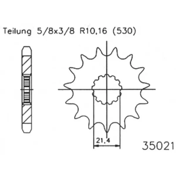 ESJOT Antriebsritzel Stahl 17 Zähne 530T 50-35021-17 Motorrad