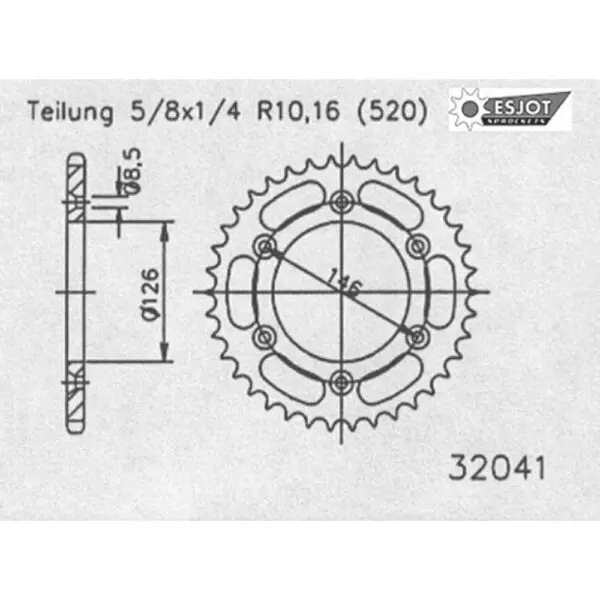 ESJOT Kettenrad f. Suzuki 51-32041-41 Alu 51-32041-41 Motorrad