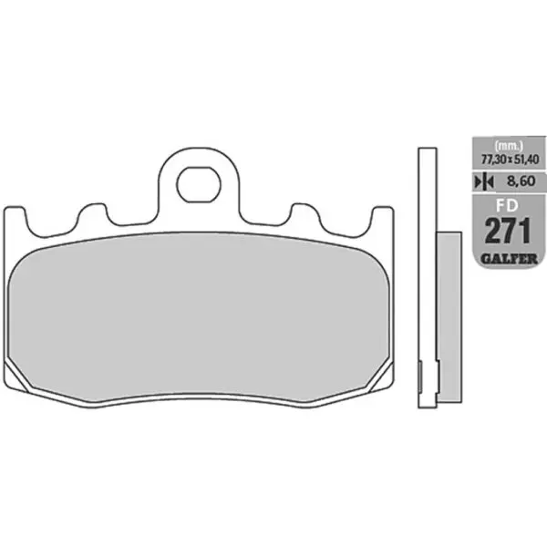 Galfer Bremsbelag FD271 Sintermetall vorn FD271-G1370 KBA -AL- FD271-G1370-AL- 8