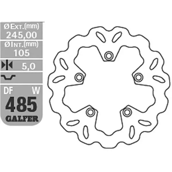 Galfer Wave Bremsscheibe DF485 DF485W starr hinten KBA DF485W 8400160235991