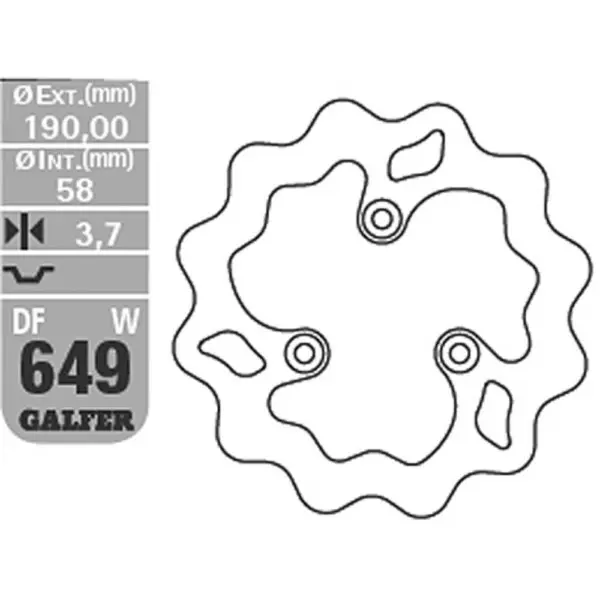 Galfer Wave Bremsscheibe DF649 DF649W starr KBA DF649W 0731840815607 Motorrad