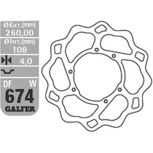 Galfer Wave Bremsscheibe DF674 DF674W starr vorn KBA DF674W 8400160234420