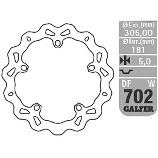Galfer Wave Bremsscheibe DF702 DF702W starr vorn KBA DF702W 8400160234642