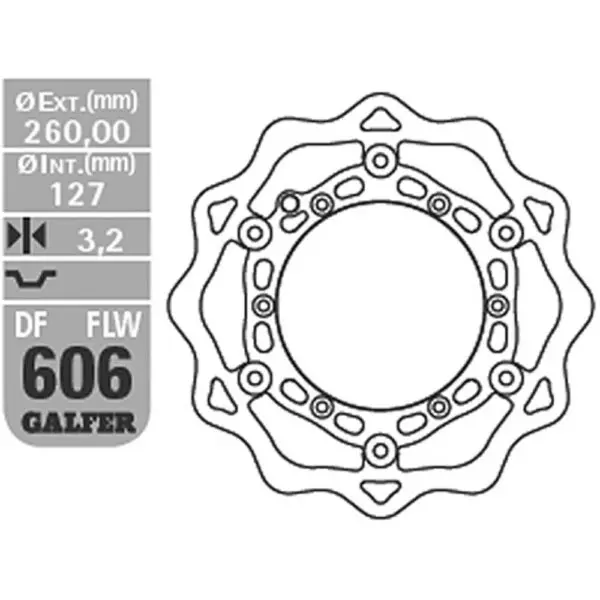 Galfer Wave Bremsscheibe DF606 DF606FLW schwimmend vorn DF606FLW 8400160236059