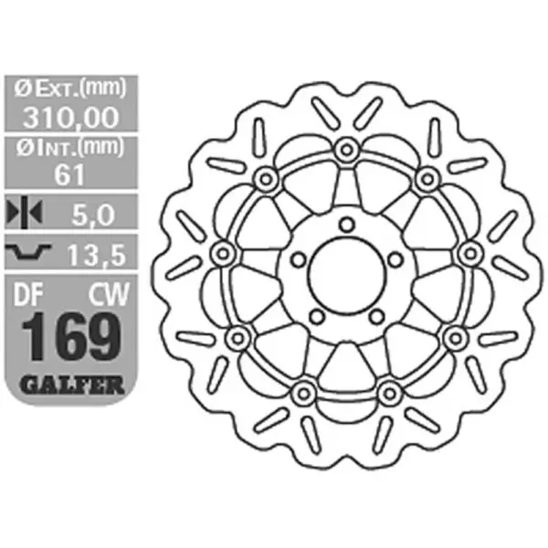 Galfer Wave Bremsscheibe DF169 DF169CW schwimmend vorn KBA DF169CW 8400160235007