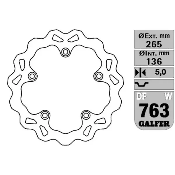 Galfer Wave Bremsscheibe DF763 DF763W hinten schwimmend DF763W 8400160239333