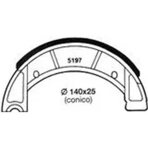 Motorrad Bremsbacken 140x25mm Breite 25mm Ø o.Belag 131mm metall AZ197 Motorrad