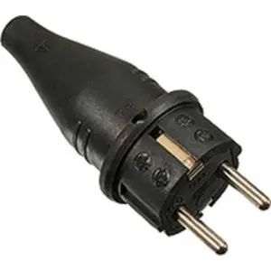 AS SCHWABE Schuko-Stecker 230V/16A Vollgummi Querschnitt max. 3×1,5 mm² schwarz