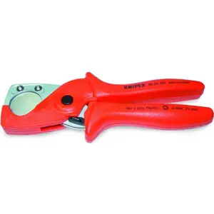 Knipex Schneidzange Zum Kürzen von Kunststoff-Hydraulikleitungen rot 720591 4003