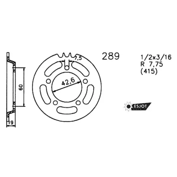 Esjot Kettenrad 0289 Stahl 40Z. 20-0289-40 20-0289-40 0649964383141
