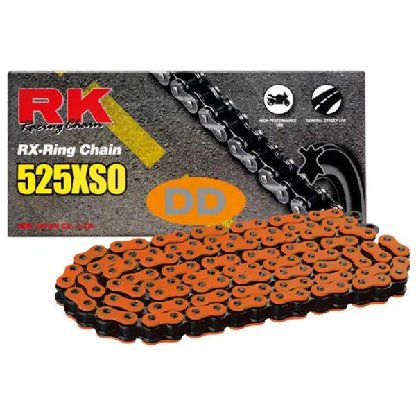 RK Kette 525XSO 5/8 x 5/16 118 Glieder Nietschloss orange