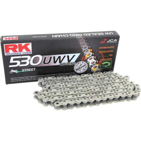 RK Kette 530UW Vintage 5/8x3/8 118 Glieder Nietschloss silber