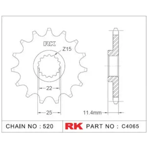 RK Antriebsritzel 4065 520 15Z. f. Husqv. 701 690 C4065-15OE 9555387613776