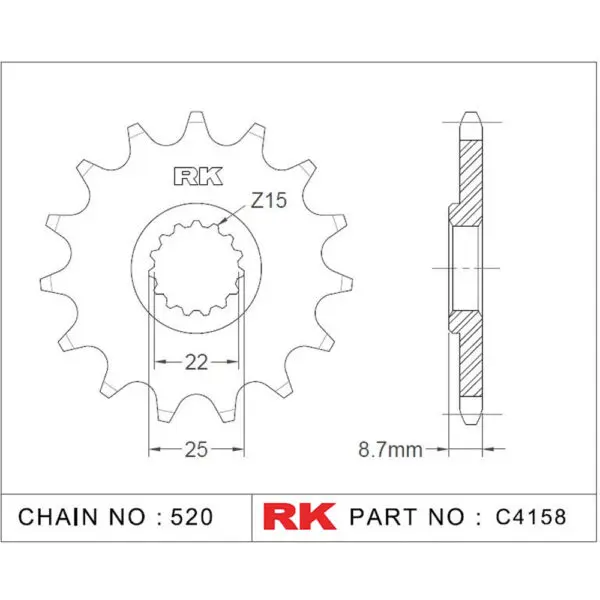 RK Antriebsritzel 4158 520 13Z. f. Beta RR 300 9555387614308