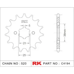 RK Antriebsritzel 4194 520 13Z. f. Sachs Roadster 125 9555387614728