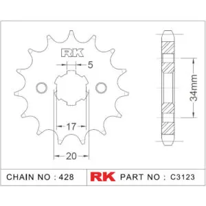 RK Antriebsritzel 3123 428 15Z. passend zu Honda CBR 125 9555387612939