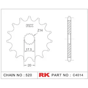 RK Antriebsritzel 4014 520 12Z. f. Yamaha WR 200 9555387613233