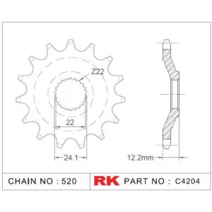 RK Antriebsritzel 4204 520 17Z. f. Aprilia Pegaso 600 9555387614919