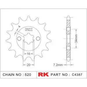 RK Antriebsritzel 4387 520 13Z. 9555387615442