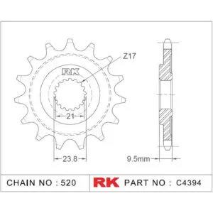 RK Antriebsritzel 4394 520 13Z. passend zu Honda CR 250 9555387615527