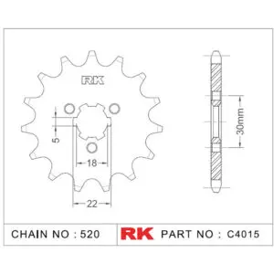 RK Antriebsritzel 4015 520 12Z. f. Kawasaki KX 125 9555387613271