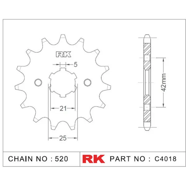 RK Antriebsritzel 4018 520 17Z. f. Yamaha RD 350 9555387613448