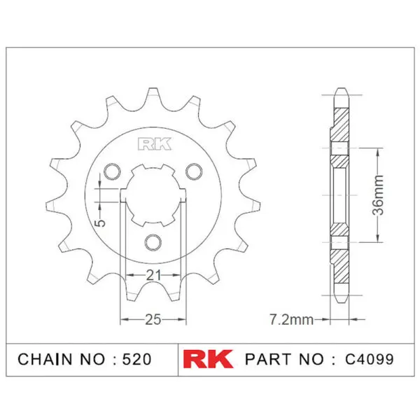 RK Antriebsritzel 4099 520 15Z. f. Suzuki DR 600 9555387614094