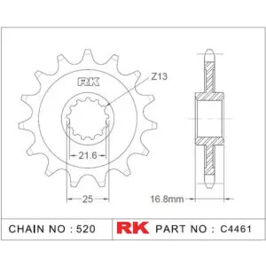 RK Antriebsritzel 4461 520 15Z. passend zu Honda CB 500 9555387621306