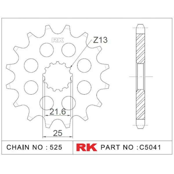 RK Antriebsritzel 5041-2Q 525 16Z. f. Cagiva Navigator 1000 9555387616166