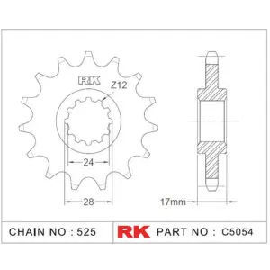 RK Antriebsritzel 5054 525 15Z. passend zu Honda CB 600 9555387616432