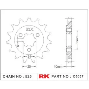 RK Antriebsritzel 5057 525 15Z. f. Sachs Roadster 650 9555387616494