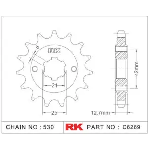 RK Antriebsritzel 6269 530 18Z. passend zu Honda CB 750 9555387617361