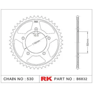 RK Kettenrad 6832 530 41Z. silber 9555387610508