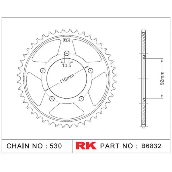 RK Kettenrad 6832 530 41Z. silber 9555387610508
