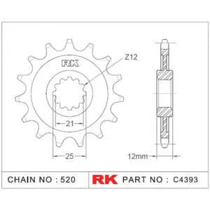 RK Antriebsritzel 4393 520 13Z. f. Husaberg FE 350 9555387623225
