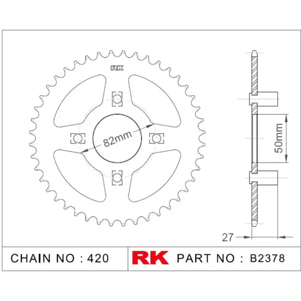 RK Kettenrad 2378 420 Stahl 35 Zähne silber