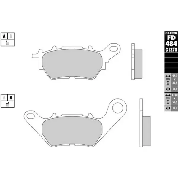 GALFER Bremsbelag FD484, Satz Bremsbelag Sintermetall FD484-G1370 KBA FD484-G137