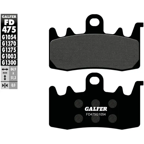 Galfer Bremsbelag FD475 Satz G1054 Organisch Straße + ABE FD475-G1054