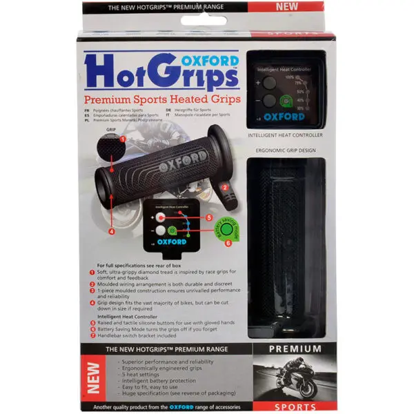 Oxford Heizgriffe Hotgrips(R)Premium 12V Sports, Grifflänge 123/114mm