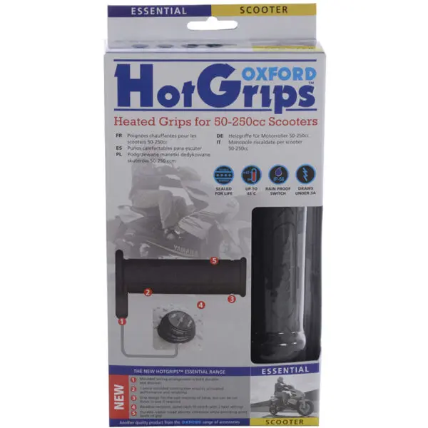 Oxford Heizgriffe Hotgrips(R)Essential 12V Scooter, 2 Heizstufen