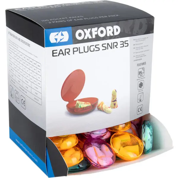 Oxford Gehörschutz Ear Plugs SNR 35 dB, Karton á 100 Taschenetuis mit je 4 Stück