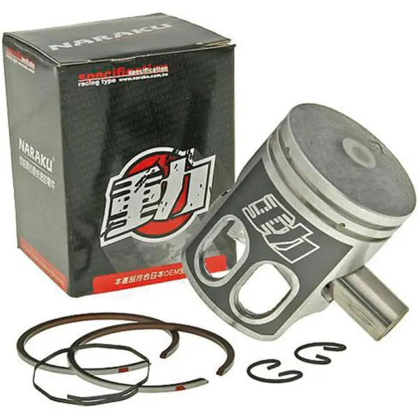 Naraku Kolbensatz + Kolbenringe 40mm mit 12mm Kolbenbolzen für Minarelli Motoren