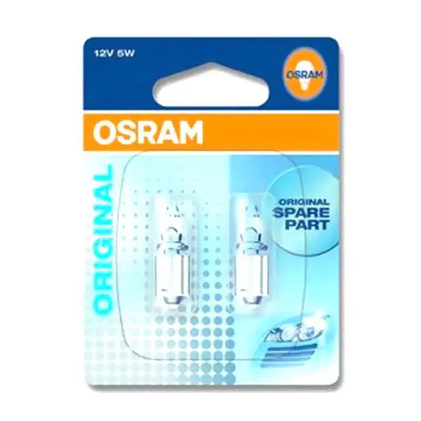 OSRAM Lampe 12V 5W BA9S 2 Blister Miniwatt Halogen Weiss 4050300647258