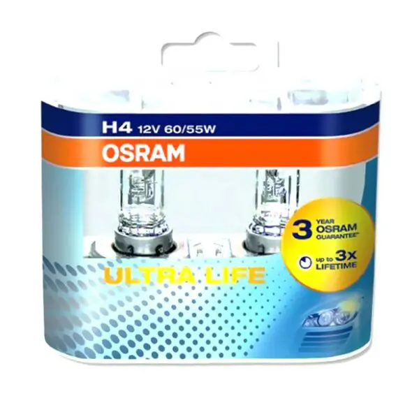 OSRAM Lampe H4 12V 55/60W Duo-B Ultra Life Weiss 4008321416186