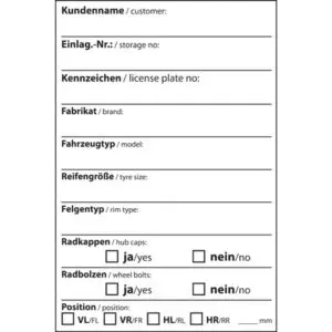 Motorrad Reifeneinlagerungs-Aufkleber Rolle 100 Stück 9219-00651 4052301105133